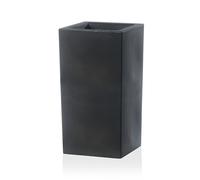 Vaso Quadrato Indoor e Outdoor Tera Schio Cubo Alto Smoke 41x41 cm in Plastica