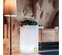 VASO QUADRATO LUMINOSO H 80 40X40 VARI COLORI RESINA GIARDINO CASA OUTDOOR
