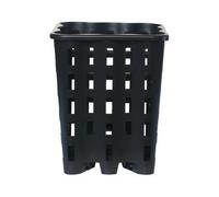 Vaso quadrato nero in plastica 5 vasi antispiralizzazione 9L 23 x 23 x 28 cm