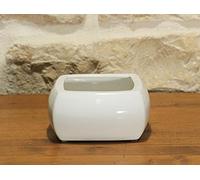 Pollice Verde Vaso Quadrato per Piante e Bonsai in Ceramica Bianco cm. 15,5