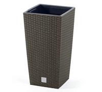 Vaso quadrato Rato Square ECO WOOD alto moderno rattan fioriera plastica e legno