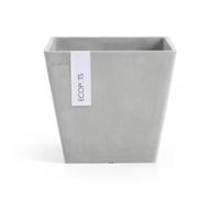 VASO QUADRATO ROTTERDAM GRIGIO CHIARO 20X20XH17,5CM ECOPOTS