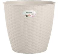 VASO RATTAN TONDO NATURAL STEFANPLAST - PP BIANCO CM 24 H.CM 22,5- 2 pezzi