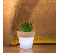 VASO RESINA H95 MODERNO CACHE POT MADE IN ITALY DESIGN GIARDINO LAMPADA BIANCA