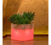 VASO RESINA ALTO MADE IN ITALY MODERNO QUADRATO GIARDINO VASI LUCE LED LUMINOSO