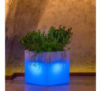 VASO RESINA ALTO MADE IN ITALY MODERNO QUADRATO GIARDINO VASI LUCE LED LUMINOSO