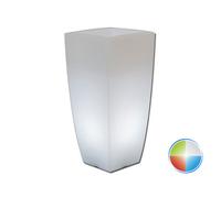 VASO RESINA ALTO MODERNO QUADRATO GIARDINO VASI MADE IN ITALY LUCE LED LUMINOSO