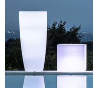 VASO RESINA ALTO MODERNO TONDO GIARDINO VASI MADE IN ITALY LUCE LED LUMINOSO