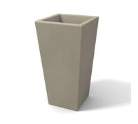 VASO RESINA ALTO QUADRATO TORTORA GRIGIO CM AREDDO INTERNO ESTERNO MADE IN ITALY