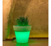 VASO RESINA CON LAMPADA LED VARI COLORI DIAMETRO 80 ALBERO GIARDINO BALCONE