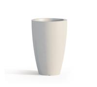 VASO RESINA H50 LUCIDO BIANCO TONDO ARREDO MODERNO LIVING MADE IN ITALY DESIGN