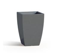 VASO RESINA H50 LUCIDO GRIGIO QUADRATO ARREDO MODERNO MADE IN ITALY DESIGN