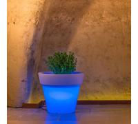 VASO RESINA ALTO BEGONIA TONDO GIARDINO VASI MADE IN ITALY LUCE LED LUMINOSO