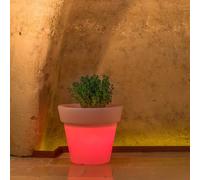 VASO RESINA H95 MODERNO CACHE POT MADE IN ITALY DESIGN GIARDINO LAMPADA ROSSA