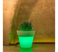 VASO RESINA H95 MODERNO CACHE POT MADE IN ITALY DESIGN GIARDINO LAMPADA VERDE