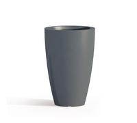 VASO RESINA H50 LUCIDO GRIGIO TONDO ARREDO MODERNO LIVING MADE IN ITALY DESIGN