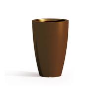 VASO RESINA H50 LUCIDO MARRONE TONDO ARREDO MODERNO LIVING MADE IN ITALY DESIGN