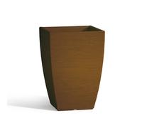 VASO RESINA QUADRATO ALTO H40 MARRONE RUVIDO ARREDO GIARDINO MADE IN ITALY