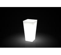 Vaso Resina Quadrato Luminoso LED RGB BATTERIA Multicolor h 53/66/89/105/132cm