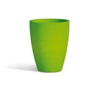 VASO RESINA TONDO H38 VERDE FINITURA ANTICATO ARREDO MODERNO MADE IN ITALY