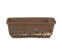 Vaso rettangolare ARTE per Bonsai art.9003 /cm.18x14x6,5h. "Maculato NOCCIOLA"