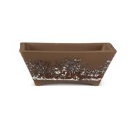 Vaso rettangolare ARTE per Bonsai art.9202 /20,5x15,5x8 h. "Maculato ROSSO"