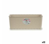 Vaso rettangolare da Balcone Stefanplast 15,5 x 13,5 x 38,5 cm Beige Plastica
