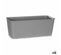 Vaso rettangolare da Balcone Stefanplast 73660 Grigio Plastica 13 x 11 x 29 c