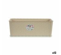 Vaso rettangolare da Balcone Stefanplast Beige Plastica 17,5 x 16 x 48,5 cm [
