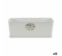 Vaso rettangolare da Balcone Stefanplast Bianco Plastica 39 x 13,5 x 15 cm [1
