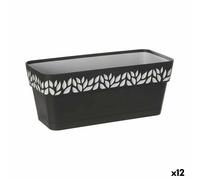 Vaso rettangolare da Balcone Stefanplast Cloe Antracite Plastica 13,3 x 12,3