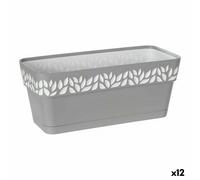 Vaso rettangolare da Balcone Stefanplast Cloe Bianco Grigio Plastica 13,3 x 1