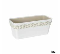 Vaso rettangolare da Balcone Stefanplast Cloe Bianco Plastica 13,3 x 12,3 x 2
