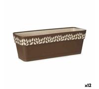 Vaso rettangolare da Balcone Stefanplast Cloe Marrone Plastica 49,5 x 17 x 19
