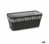 Vaso rettangolare da Balcone Stefanplast Gaia Antracite Plastica 13,3 x 12,3