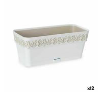 Vaso rettangolare da Balcone Stefanplast Gaia Bianco Plastica 13,3 x 12,3 x 2