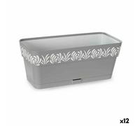 Vaso rettangolare da Balcone Stefanplast Gaia Grigio Plastica 13,3 x 12,3 x 2