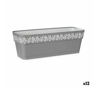 Vaso rettangolare da Balcone Stefanplast Gaia Grigio Plastica 49,5 x 17 x 19