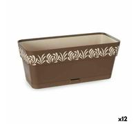 Vaso rettangolare da Balcone Stefanplast Gaia Marrone Plastica 13,3 x 12,3 x