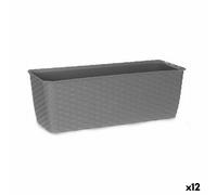 Vaso rettangolare da Balcone Stefanplast Grigio Plastica 15,5 x 13,5 x 39 cm