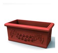 Vaso rettangolare Festonato in Polietilene colore inalterabile dimensioni 80x40 x h 33,5- 45 litri colore terracotta terracotta