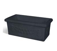 Vaso rettangolare Festonato in Polietilene colore inalterabile dimensioni 80x40 x h 33,5- 45 litri colore grafite grafite