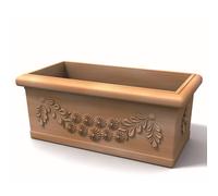 Vaso rettangolare Festonato in Polietilene colore inalterabile dimensioni 80x40 x h 33,5- 45 litri tegola