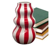 Vaso Rigato | Vaso per Cucina,Contenitore per Fiori in Ceramica a Righe Decorativo per Appartamento Casa Cucina Salotto Tavolo Bagno