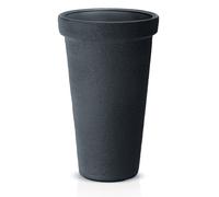 Vaso rotondo Classic Tower alto moderno texture pietra fioriera plastica