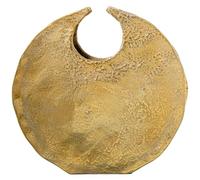 Vaso rotondo da tavolo in alluminio dorato 35x7x36 cm
