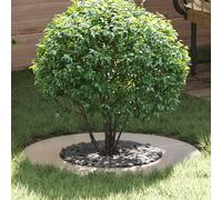 Vaso rotondo in acciaio inox, diametro 70 cm, per interni ed esterni, robusto vaso con 5 anelli decorativi, design senza tempo per balcone, giardino d'inverno e giardino, acciaio inox di alta qualità