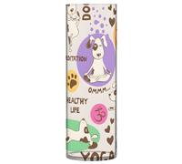 Vaso rotondo in plastica beige a forma di cane carino vaso cilindrico per tavolo decorativo appartamento decorazione estetica, 30 x 9,9 cm