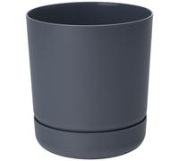 Vaso rotondo Satina 20 con sottovaso | Antracite