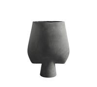 Vaso Sfera Quadrato Grande Grigio Scuro